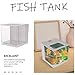 MegLob Acrylic Aquarium, Plexiglass Gravity Self-Cleaning Fish Tank, Small Desktop Acrylic Betta Fish Tank, Mini Tabletop Aquarium/Fish Bowl, No Water Change Required, for Office, Living Room,Pink