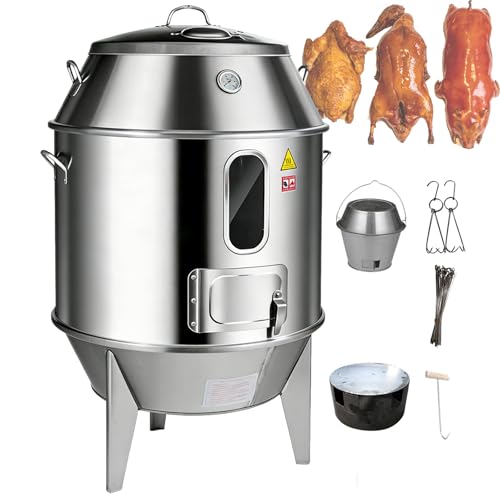 Horno for asar de doble combustible for restaurante, construcción de acero inoxidable, ajustable de 0 a 500 °C, ideal for asar pato pekín, pavo, cordero y cerdo