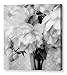 Pale Pink Peony Photography on CANVAS Dreamy Floral Print Luscious Bouquet of Peonies in Vase Black and White Square Wall Art Flower Picture Teal Ready to Hang