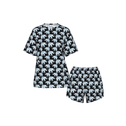 Fular con estampado de elefante azul y negro accesorio boho 5