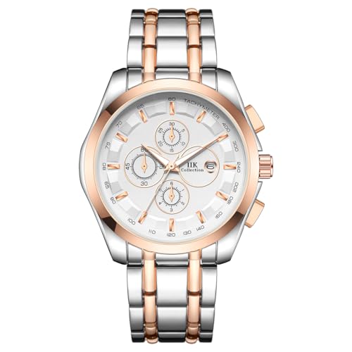 Image of IIK COLLECTION Watch for Man Stainless Steel Chain|Long Battery Life with Long Lasting Polish Water Resistance| Trendy Design| Push Button Lock Durable Watch for Boys