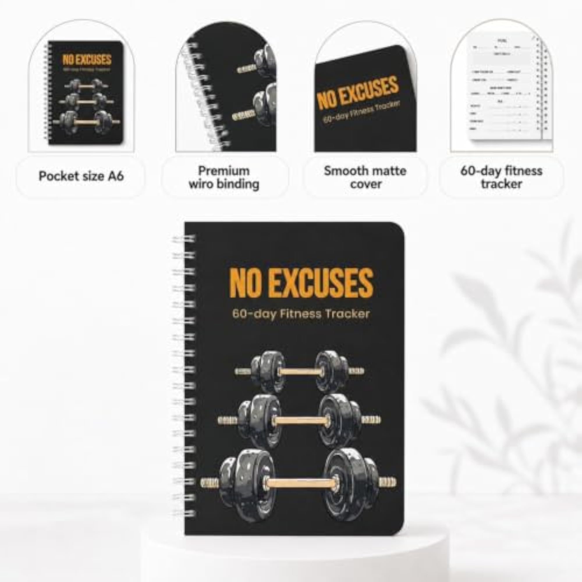 Fitness Tracker A6 2-Month Workout Planner with 120 Pages