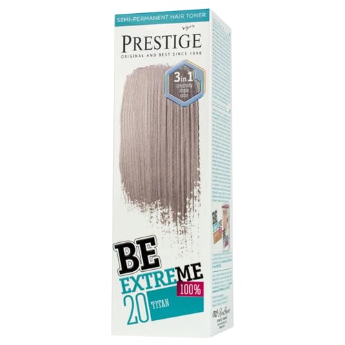 Vip's Prestige Be Extreme |Tóner Semipermanente para el cabello Color 20 Titanium | Pigmento Puro | Da Color a Cabellos Decolorados o Canosos | Sin Amoniaco, Sin Parabenos y PPD