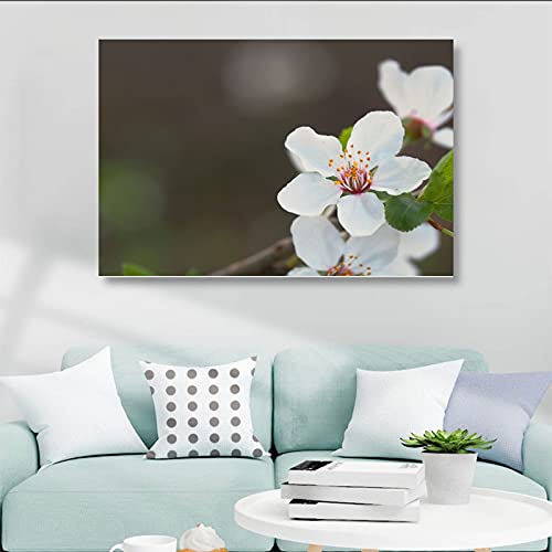Peinture cerisier blossoms abstrait moderne tableau toile 24x36inch - 4