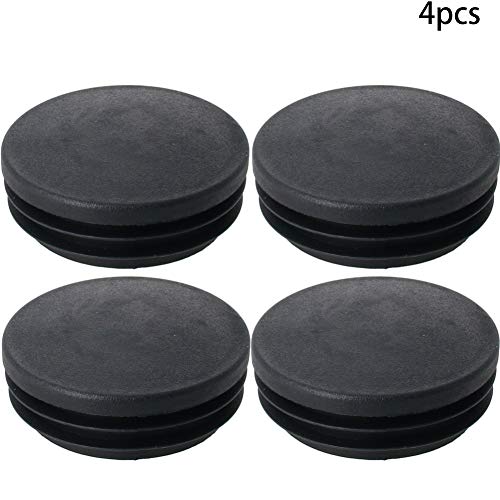 MroMax 76mm Dia Plastic Tubing Plug Round Post End Caps for Handrail Stair Newel Guardrail Tube Black 4Pcs - Image 3