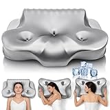 Dayme Orthopedic Memory Foam Pillows –Cooling Neck Pillow that Actually Cools,Cervical Support Pillow for Neck Pain Relief,Cervical Pillow for All Sleep Positions,Ergonomic Pillow,Cooling Pillow,Gray