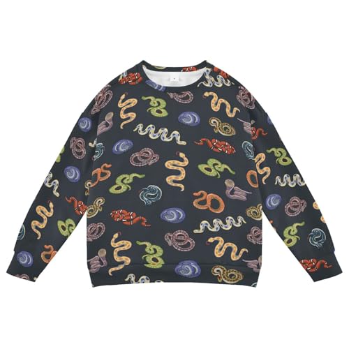 Wusikd Snake Boy Girl Sweatshirt Toddler Crewneck Animal Pullover Sweater Long Sleeve Clothes 5T Multi