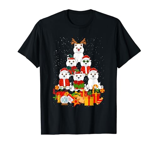 West Highland Terrier Merry Christmas Tree Lights Dog X-Mas T-Shirt