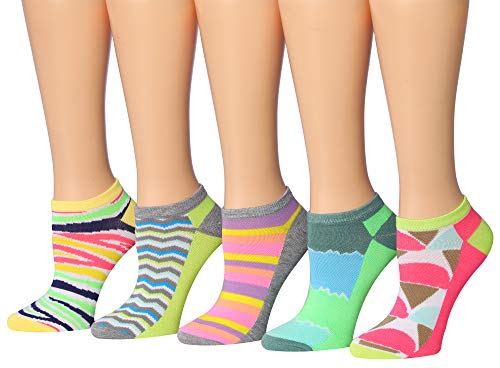 Tipi Toe Women's 20 Pairs Colorful Patterned Low Cut/No Show Socks NS183-AB