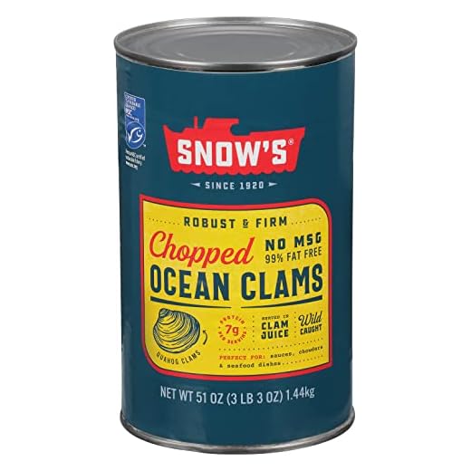 Snow's Ocean Chopped Clams Canned, 51 oz Can - 7g Protein per Serving - No MSG, 99% Fat Free - Great for Pasta & Seafood Recipes