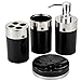 Produktbild iHouse 4-teiliges Badezimmerzubehör Set: Lotion Flasche, Zahnbürstenhalter, Mundwasser Tasse, Seifenkiste | Bathroom Accessories Set