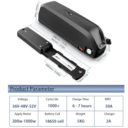 Batterie lithium vélo électrique 36V 48V 52V compatible haute performance