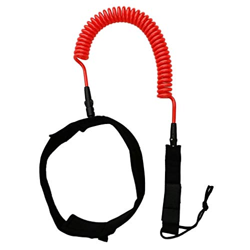 Coleira de 3 m com 7 mm enrolada da menolana – Rodas duplas de aço inoxidável – para surfe e placa d