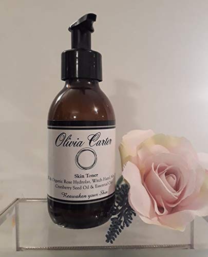 Olivia Carter Skincare. Skin Toner with Organic Rose Hydrolat,Witch Hazel Aloe Vera, Cranberry Oil 150ml