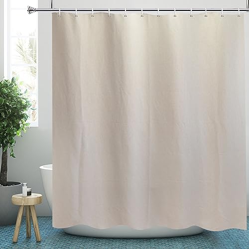 YISURE Extra Long Linen Textured Shower Curtain 220cm drop