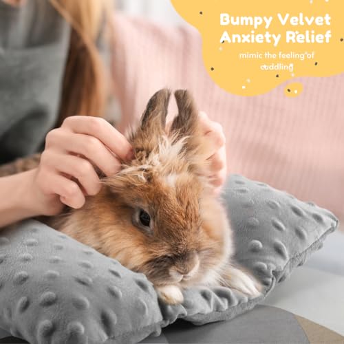 Tierecare Cama de coelho com travesseiros, 40,6 x 35,5 cm - Tapete de pelúcia espesso lavável, gaiol