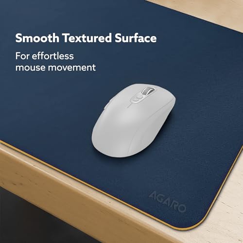 Image of AGARO Premium Reversible Desk Mat (90x45 cm), Dual-Tone Vegan Leather Deskpad, Large Reversible Mouse Pad, Waterproof, Easy-to-clean & Anti-slip Computer Table Protector, deal for Work, Study & Gaming