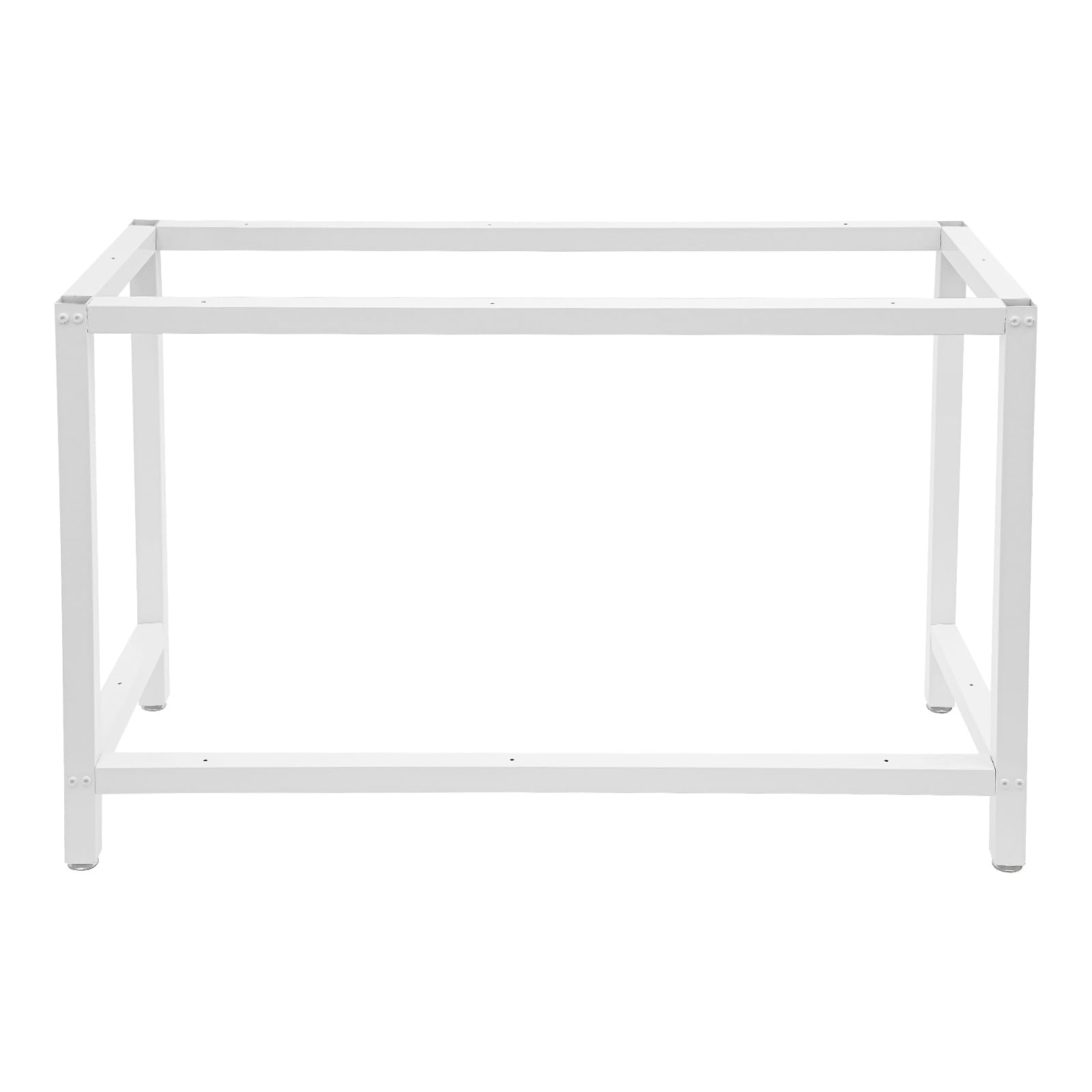 Telaio per banco da lavoro, 125 x 50 x 80 cm, portata fino a 136 kg, base per banco da lavoro con piedini regolabili, per magazzini, officine, cantine di vino (bianco)