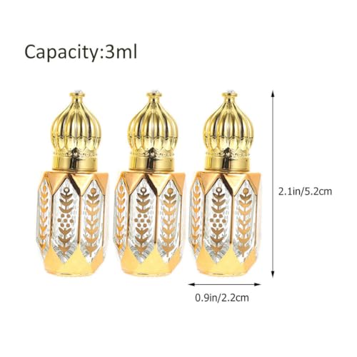 GLEAVI 12 pcs Essential Ml Mini Fragrance Exquisite Tiny Er Perfume Refillable Plastic Oil DIY Sub-ing Perfumes Balms On Golden Dispensing Gold Arabic Small for Container2