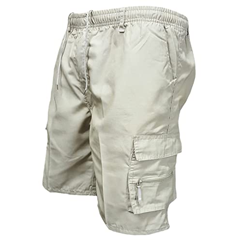 Short cargo d'été pour homme en coton militaire beige taille S