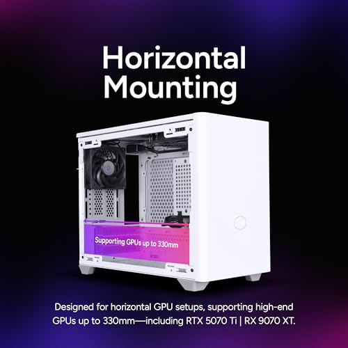 Image of Cooler Master NR200 White SFF Small Form Factor Mini-ITX Case with Vented Panel, Triple-Slot GPU, Tool-Free and 360 Degree Accessibility, Without PCI Riser