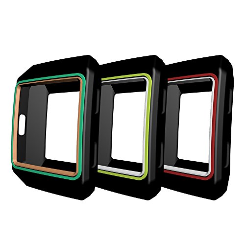 AWINNER Colorful Case for Fitbit Ionic,Shock-Proof and Shatter-Resistant Protective Silicone Case for Fitbit Ionic Smartwatch (3-Black)