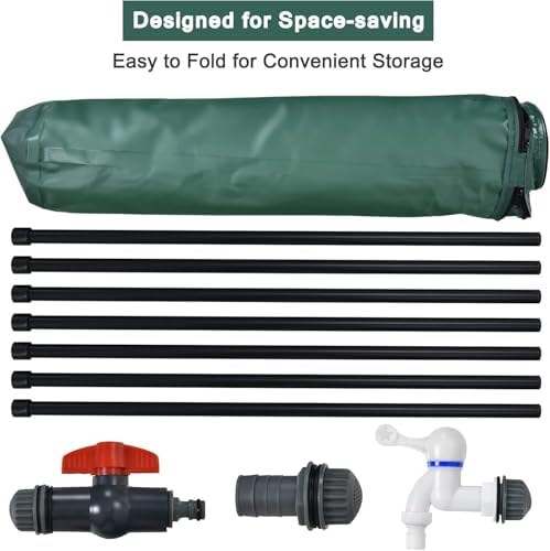 Collapsible Rain Barrel - 60 Gallon Portable Water Storage Tank with Spigot & Overflow Kit, Durable PVC for Garden Watering & Emergency Use, Save 40% on Water Bills, Eco-Friendly Solution