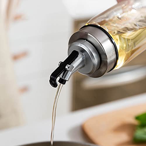 Olie sproeier Glasolie en azijn-dispenser met afgestudeerde huisfles met dringende elleboog om lekkage en olie-vulolie… - Afbeelding 7