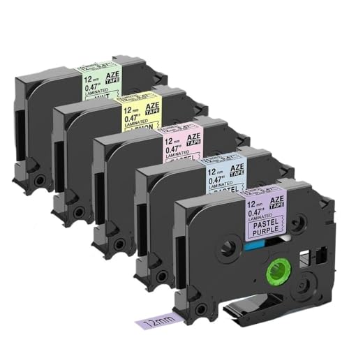 12mm 1-10pkF̃xe[vTZE231 131 631 431 335px[J[fPT-D600 PTH110 PTP710BT(5PK Pale Colors)