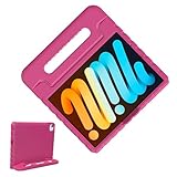 E-puhate for iPad Pro 11 inch Case 2024 M4, Super Protection Kids Case for iPad 11 Pro Case with Pencil Holder/Anti-Slip Handle, Kids Proof Tablet Cover for iPad Pro 11" 5th Gen, Rose Red