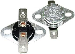 Thermostat KSD302/KSD301 40C 45C 50C 55C 60C 65C 70C 75C 80C 85C 90C 95C 100C 105C 110C 115C 120c Degree 15A250V Normally Close - (Color: 65C/ Voltage: 15A-Normal Close-NC)