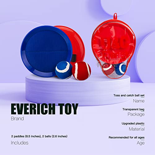 Image of EVERICH TOY Toss and Catch Ball Game Set, Upgraded Sticky Paddle Ball Set for Kids & Toddlers, Sturdy & Water-Resistant Outdoor Backyard Beach Pool Toy, Birthday Gift for Boys Girls Ages 3-12