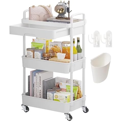 Wuciray 3 Tier Rolling Beauty Trolley Cover