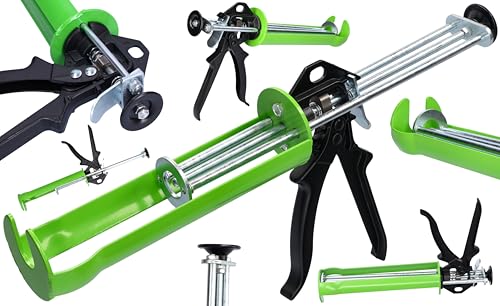 ToolSpace Exprimidor de silicona y masa densa 280-310 ml - Pistola de pegamento acrílico construcción de acero fuerte - Mecanismo de refuerzo triple - Aplicación precisa Mango ergonómico duradero