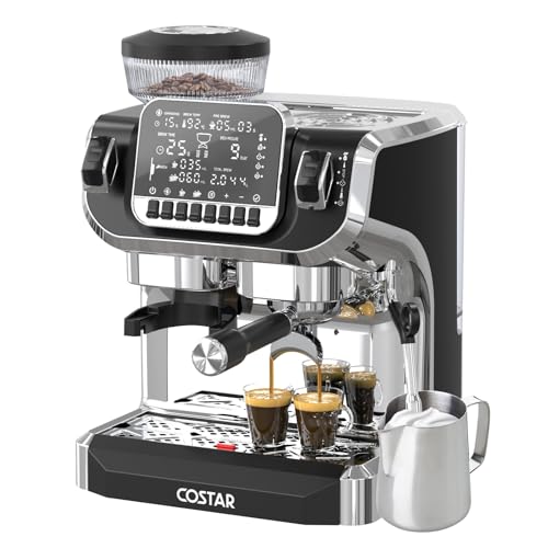 Image of COSTAR Professional Espresso Machine with Grinding & Frothing, 20 Bar Coffee Machines with LED Screen, Coffee Maker Machine for Home /Office, 1.8L Removable Water Tank for Cappuccino, Latte