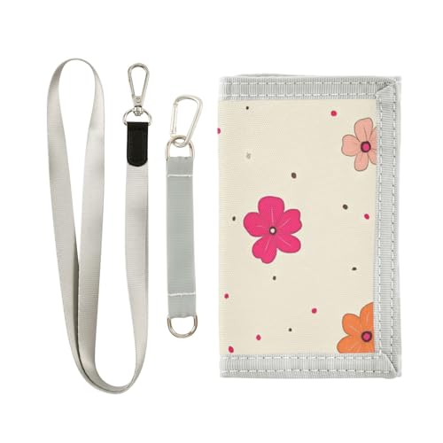 Boys Trifold Outdoor Sports Wallet for Kids Wallets Credit ID Card Slim Small Coin Purses Small Flowers