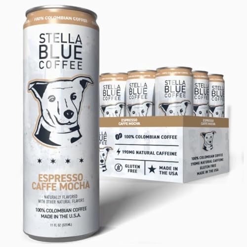 Espresso Caffe Mocha Latte Cans, Colombian Coffee Beans, 11oz Can, 12-Pack