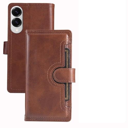 Étui cuir Samsung Galaxy S23 marron à rabat double portefeuille premium