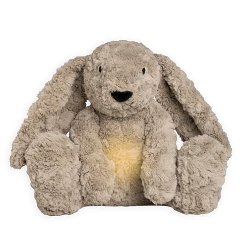 Baby's Only - Bibi le lapin en peluche avec entraîneur de sommeil - Peluche musicale avec veilleuse - Bruit blanc bebe - Veilleuse bébé musicale et lumineuse - Doudou bébé - Taupe