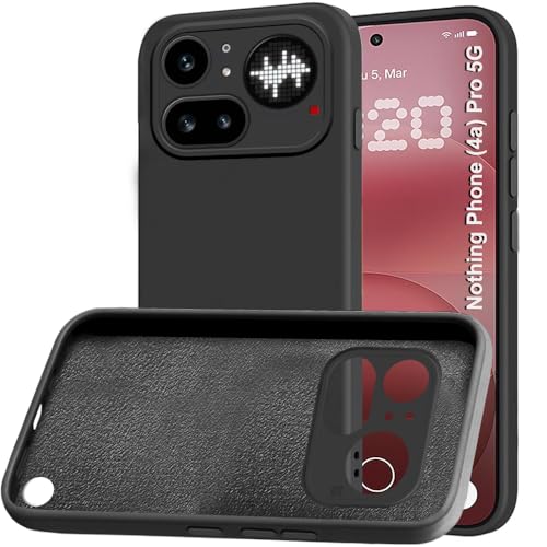 Image of TheGiftKart Liquid Silicon Back Cover Case for Nothing Phone 4a Pro 5G | Total Camera Protection | Micro-Fibre Lining Inside | Shockproof Back Cover Case for Nothing Phone 4a Pro 5G (Silicone, Black)