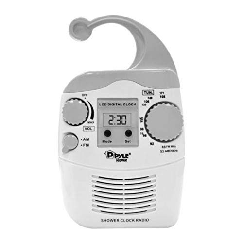 Hanging Waterproof & Steamproof AM/FM Shower Clock Radio