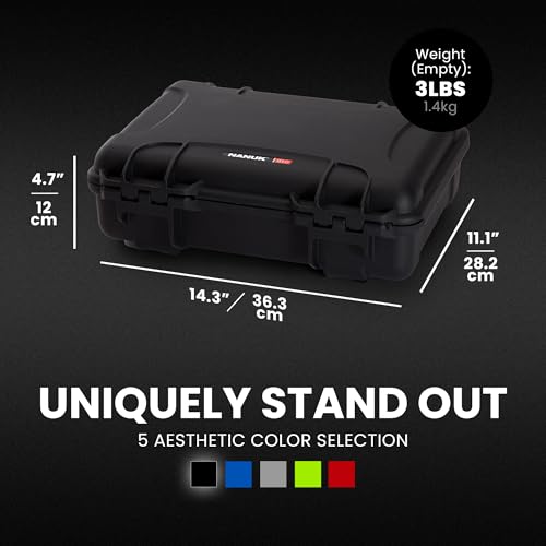 Image of NANUK 910 Hard Case with Customizable Cubed Foam, IP67 Waterproof, Dustproof and Impact Resistant, 14.3 inch x 11.1 inch x 4.7 inch, Rugged Construction for Ultimate Protection, Made in Canada - Black