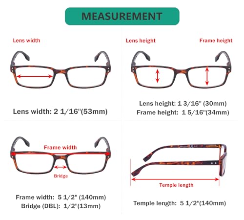 Image of Eyekepper Reading Glasses Women - 4 Pack Comfort Readers Men（Tortoise）