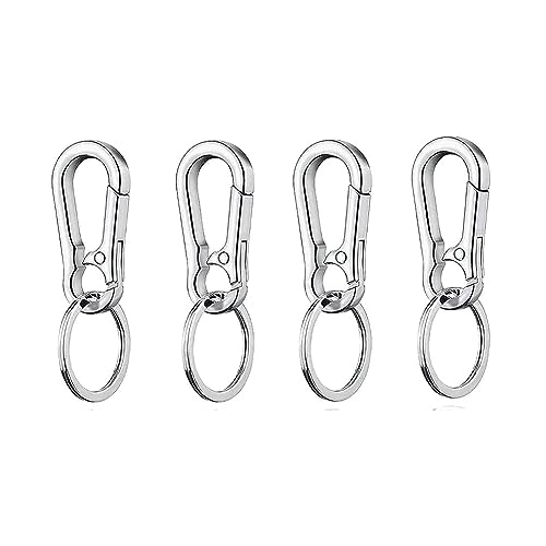 Bluejunior Keychain Clip Key Ring, Metal Carabiner Clips Keyring Keychains Chain Holder Organizer for Car and Keys Finder for Men and Women 4 Pack