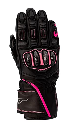 RST S1 CE Sport Gants de moto en cuir pour femme (taille L, noir, rose)