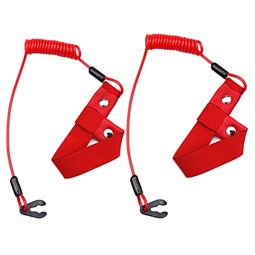 Bumbesti 2 Pcs Boat Engine Emergency Stop Switch Safety Lanyard for EW2-68348-00-00 All Yamaha Jet Ski WaveRunner WaveVenture WaveRaider WaveJammer WaveBlaster FX140