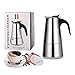 Cafetière Italienne Induction | 2, 4, 6, 9, 12 Tasses | Cafetière Italienne Induction en INOX Moka Pot | Espresso Maker Acier Inoxydable avec 100 Pièces du Papier Filtre à Café