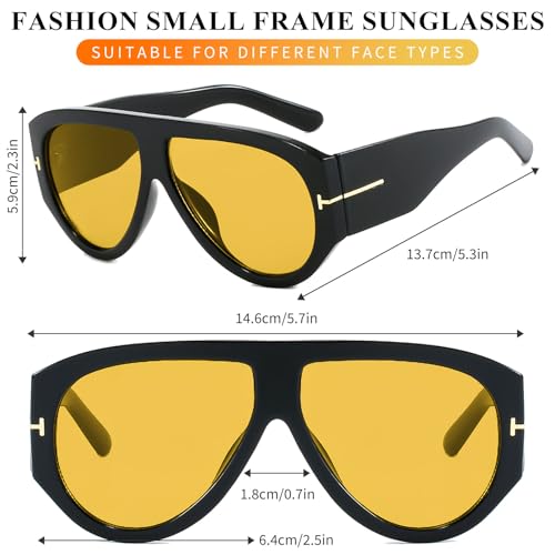 Trendy Oversized Aviator Sunglasses for Women Men Square Thick Frame Large Sun Glasses UV400 Protection4