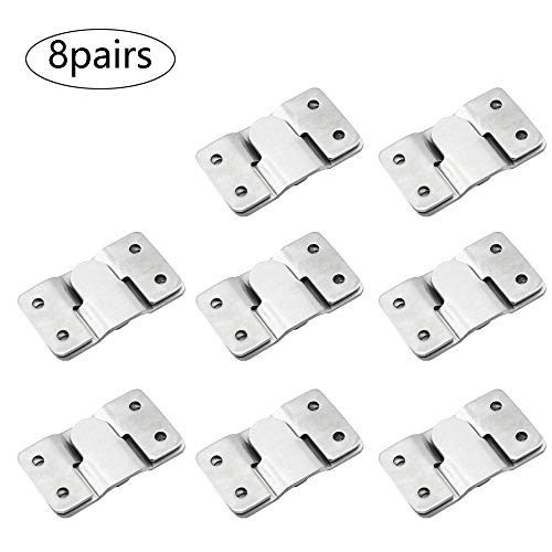 16 Piezas Colgadores para Cuadros, Metal Marcos de Fotos Gancho Colgar, Soporte Empotrado de Montaje Enclavamiento Hebilla Soporte de Pared, para Carteles, Espejos, Pinturas Óleo, Obras de Arte