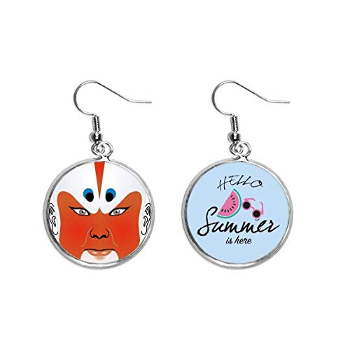 Pendientes de sandía estilo ópera de Pekín ideales para tus cenas y terrazas de verano